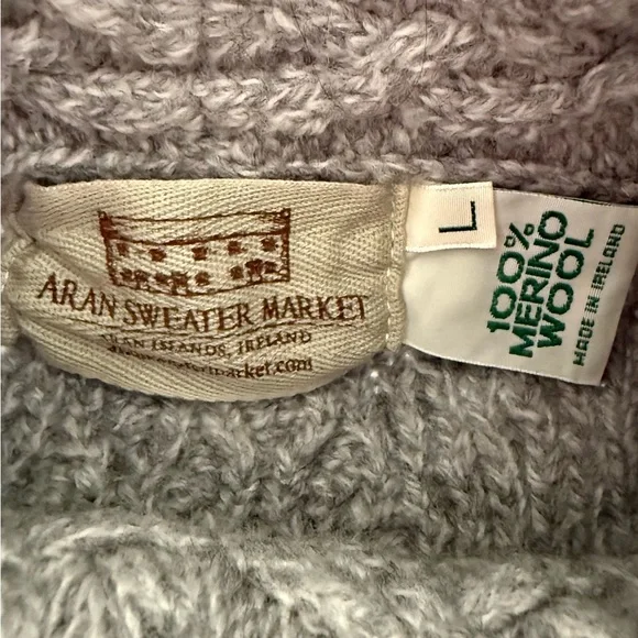 Aran Market Irish Sweater Side Zip Jacket Size M/L - Picture 3 of 12